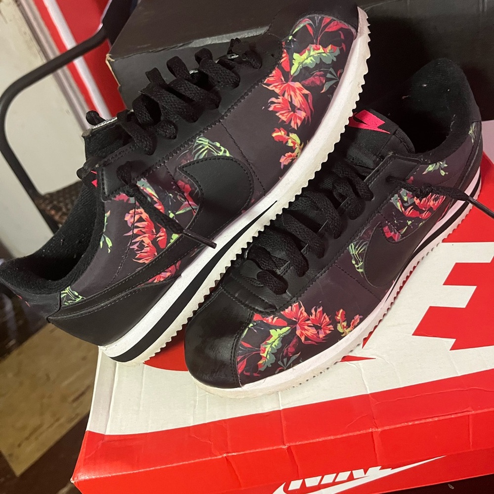 Nike Men’s Black Floral Cortez Sneakers